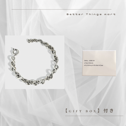 ［即日発送］SV925 チェーン ブレスレット【AS194】【Gift Box】付き